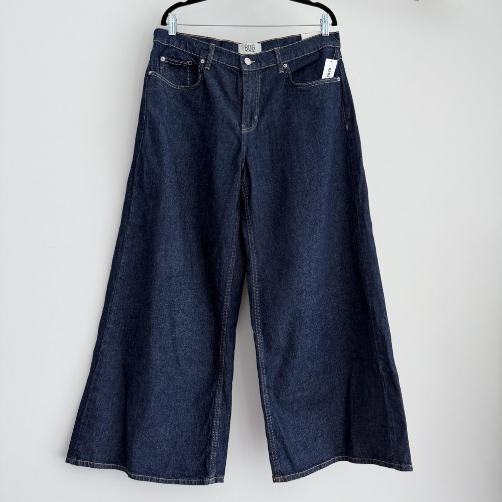 BDG Urban Outfitters Joey Jeans Womens 32x29 Wide Leg Baggy Mid Rise Dark Wash